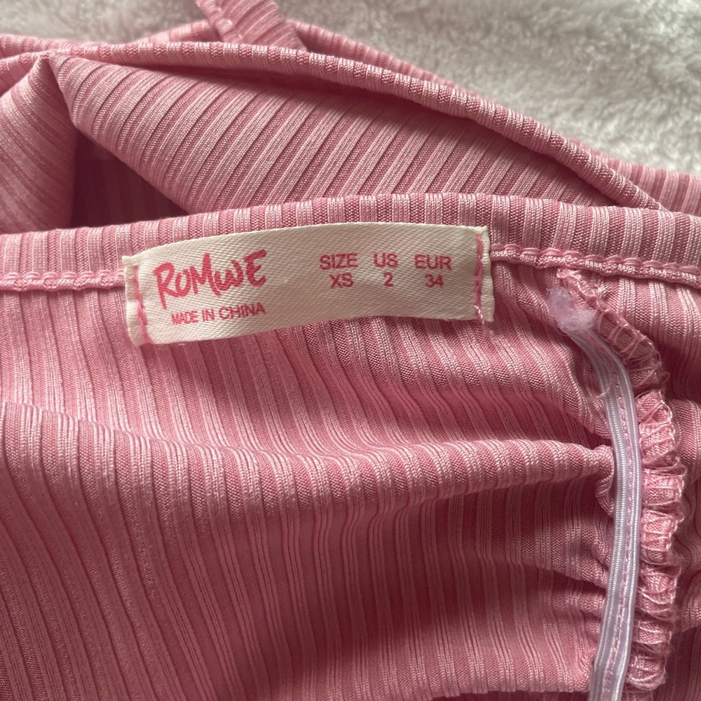 Solid One Shoulder Drawstring Side Ribbed Bodycon Dress - Picture 3 of 3